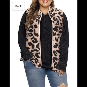 Lalagen Womens Plus Size Casual Fleece Zipper Vest with Pockets(XL-XXXL)